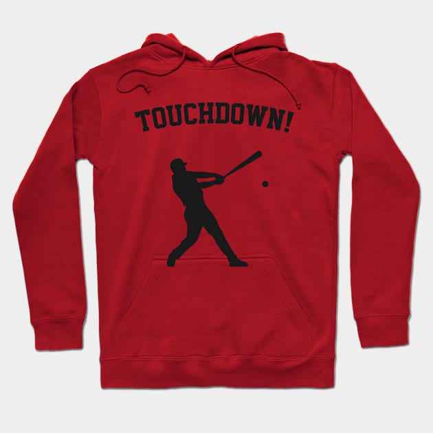 Touchdown! Funny Baseball Batter Silhouette Hoodie by TwistedCharm